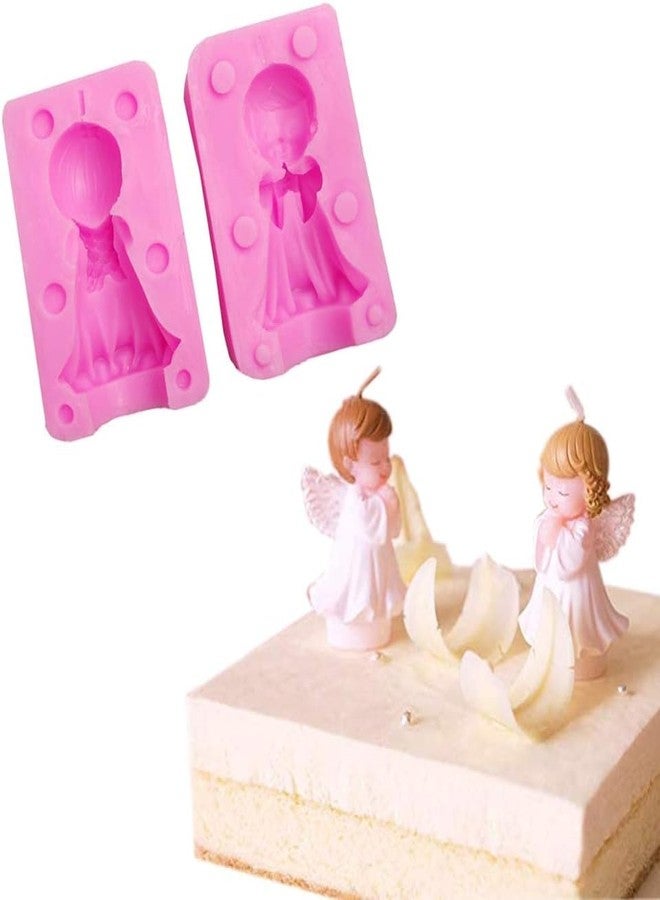 MARHABA TRADERS 3D Cherubic Angel Baby Girl Candle Mould Silicone Multipurpose, Cake, Topper, Resin, Handmade DIY Candle Stick Epoxy Casting Christmas Sugarcraft Polymer Clay Art, Plaster of Paris - Image 2